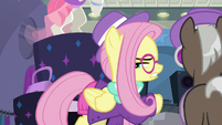 Hipster Fluttershy calls the raccoons rodents S8E4