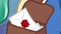 Letter from Sire's Hollow in Mail Pony's bag S8E8