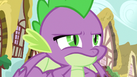 Spike narrows his eyes at Discord S9E23