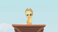 Applejack on the top of the platform S1E04