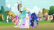 Discord and Spike with Princesses