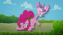 Flurry Heart dragging Pinkie by the hoof BFHHS4