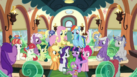 Mane Six and Spike on Friendship Express S9E26