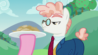 Pinkie Pie presents a plate of oats S5E24