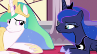 Princess Celestia a little embarrassed S7E10