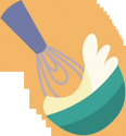 Bowl of batter and whisk (dreamt in Bloom & Gloom)