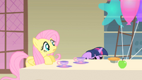 Twilight hiding herself.