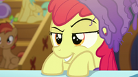 Apple Bloom giving a sly smirk S6E4