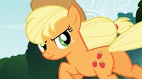 Applejack wants the Timberwolves to follow her.