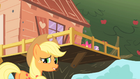 Applejack outside of clubhouse S01E18