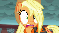 Applejack worried and drenched S6E22