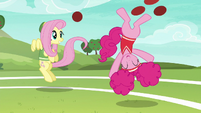 Pinkie Pie kicking softballs into the air S6E18