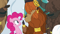 Prince Rutherford shushing Pinkie Pie S7E11