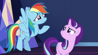 Rainbow Dash shrugging to Starlight S6E1