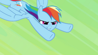 Rainbow Dash zooming down S4E04