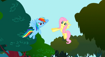 Rainbow about to high five Fluttershy S01E10