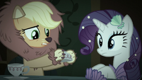 Applejack shakes the empty sugar bowl S5E21