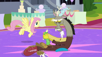 Discord rubbing his sore hooves S9E24