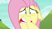 Fluttershy nervously biting her hoof S6E18