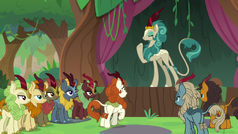 Rain Shine addressing Autumn Blaze S8E23