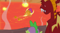 Smolder floating in the lava S9E9