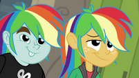 Snips and Snails wearing rainbow wigs EGDS12b