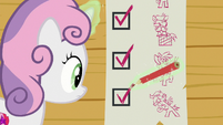 Sweetie Belle checks off more checkboxes S8E12