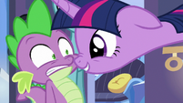 Twilight delighted that Spike has a pen pal S6E16