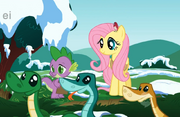 Fluttershy Spike and Snakes