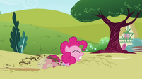 Pinkie Pie braking into the ground S3E3