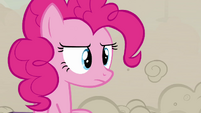 Pinkie Pie unimpressed by the changeling's imitation S2E26