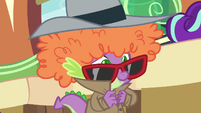 Spike wearing an orange wig S6E16