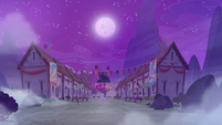 Starlight Glimmer in empty foggy village at nighttime S6E25