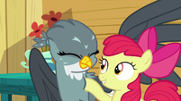 Apple Bloom lightly poking Gabby S6E19