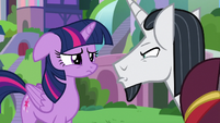 Chancellor Neighsay scowling at Twilight S8E1