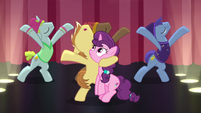 Feather Bangs singing with a hoof around Sugar Belle S7E8
