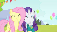 Fluttershy and Rarity smiling S4E14