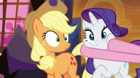 Pinkie Pie grabbing Rarity's face S9E2