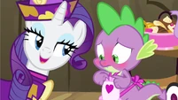 Rarity making Spike blush...awww!