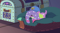 Spike with Twilight's socks on his face EG4