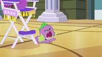 Spike yawning next to Rarity's chair EGS1