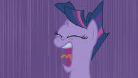 "Yaaaaaaa-hoo-hoo-hoo-hooey!" - Twilight's goofy yell.