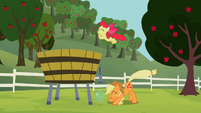Apple Bloom jumping into the vat S2E05