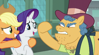 Applejack pulling Rarity away S5E16