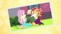 Photo of Sunset Shimmer hugging Angel EGFF