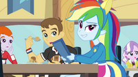 Rainbow Dash slamming her tray EG