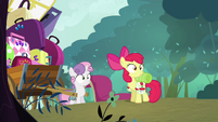 Apple Bloom and Sweetie Belle looking S3E06
