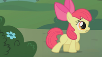 Apple Bloom following Zecora into the Forest S1E09