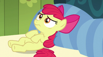 Apple Bloom lies on her bed anxious S5E04