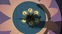 Chrysalis's reflection on a chandelier S2E26